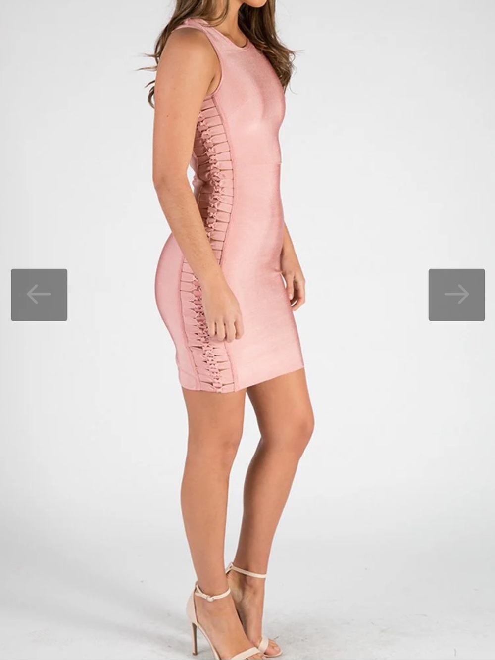 Hot Miami Styles Pink Bandage Cutout Bow Bodycon Dress S Party Mini